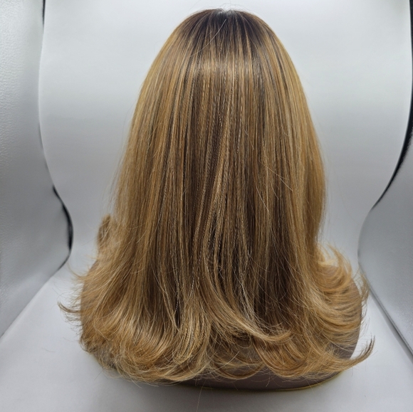 Nels Wigs Ayla Brown & Dirty Blonde Monofilament Shoulder Length Wig - Picture 9 of 16